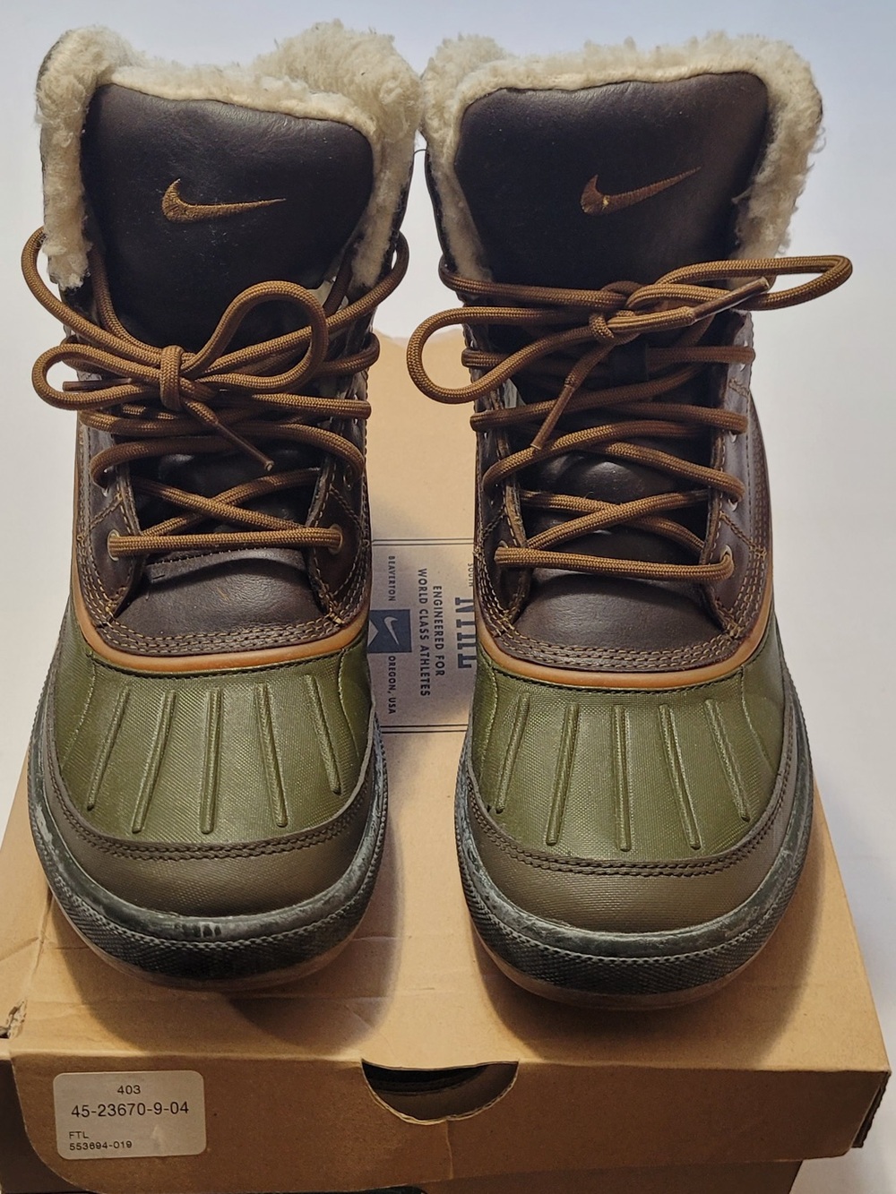 Nike Olive and Brown Insulated Winter Boots